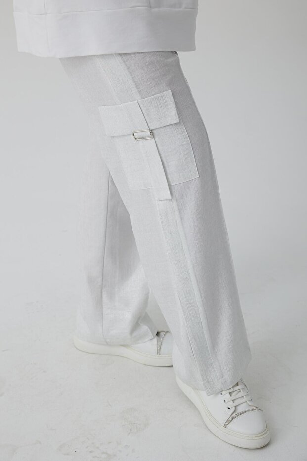 KENDİNDEN SİMLİ KARGO PANTOLON - 5