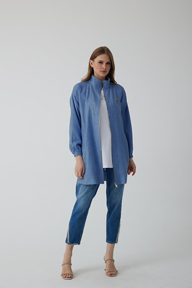 KENDİNDEN DESENLİ KETEN KAP - 1