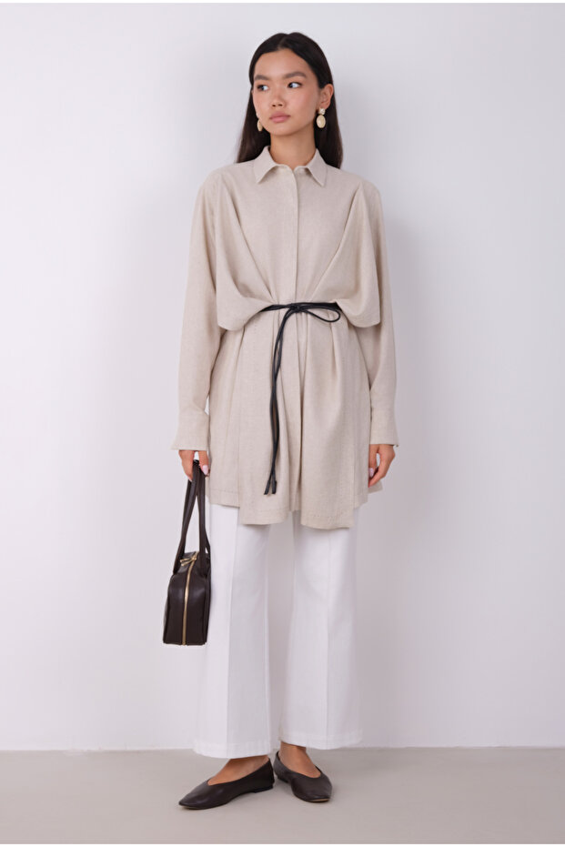 Geniş Parçalı Tasarım Gömlek - 5