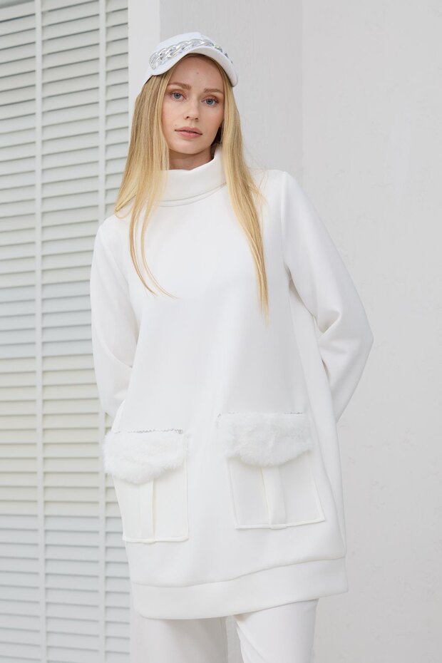 KÜRK CEPLİ SWEATSHIRT - 5