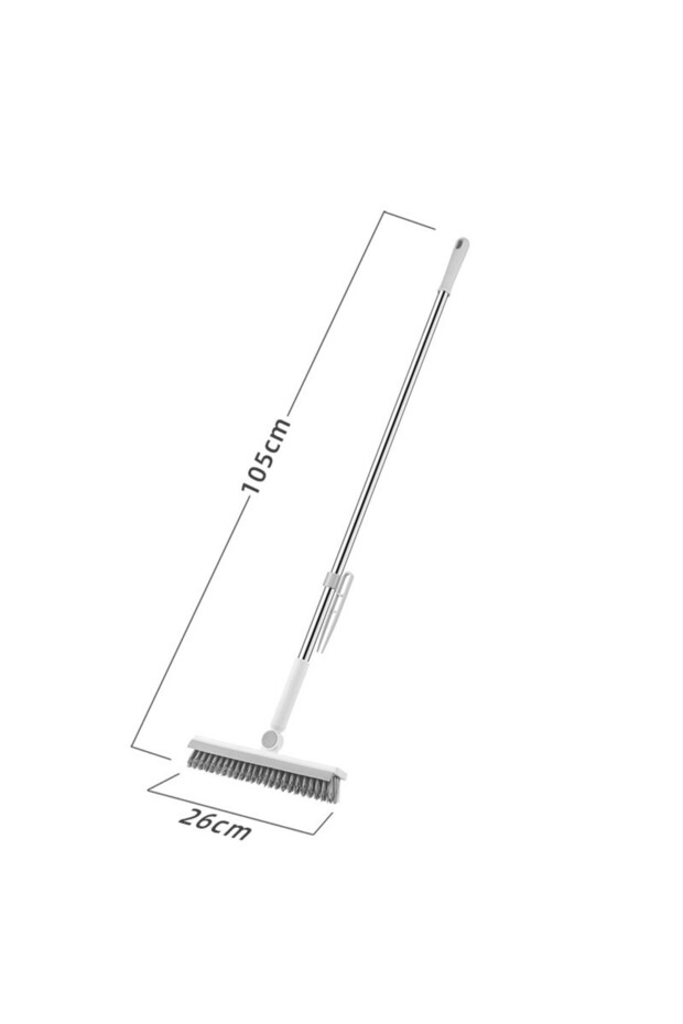 Floor and Tile Cleaning Brush with 105 cm Handle, 180° Pivoting Head, Includes Claw for Lint - 5