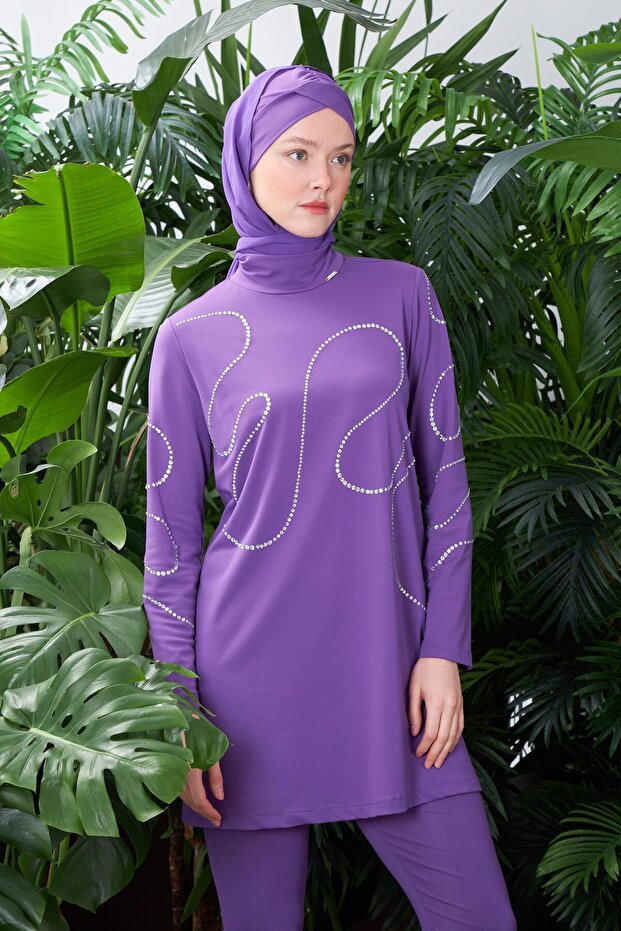 TAŞ İŞLEMELİ TESETTÜR MAYO - 1