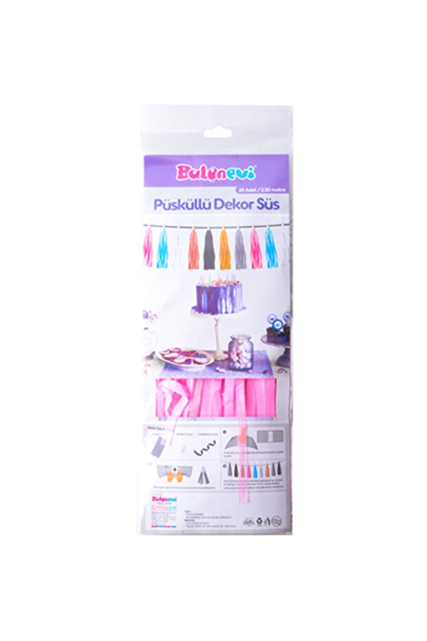 Pembe Püskül Dekor Parti Süsü - 2