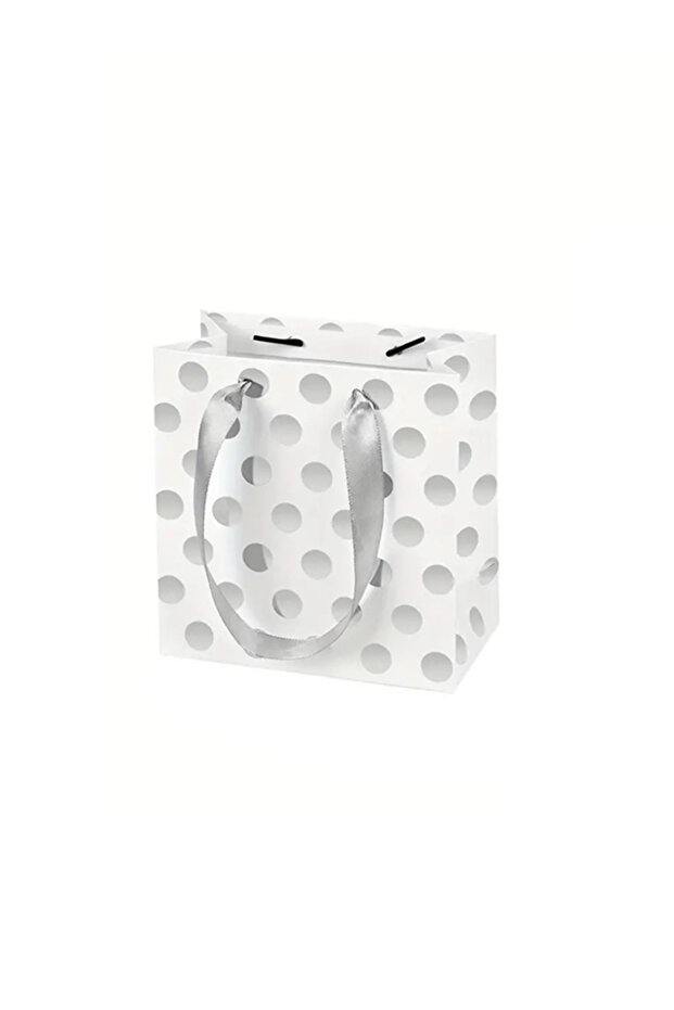 Gift Bag - Small | Silver Polka dot