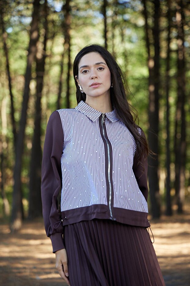 ÇİZGİLİ TAŞLI ETEKLİ TAKIM - 3