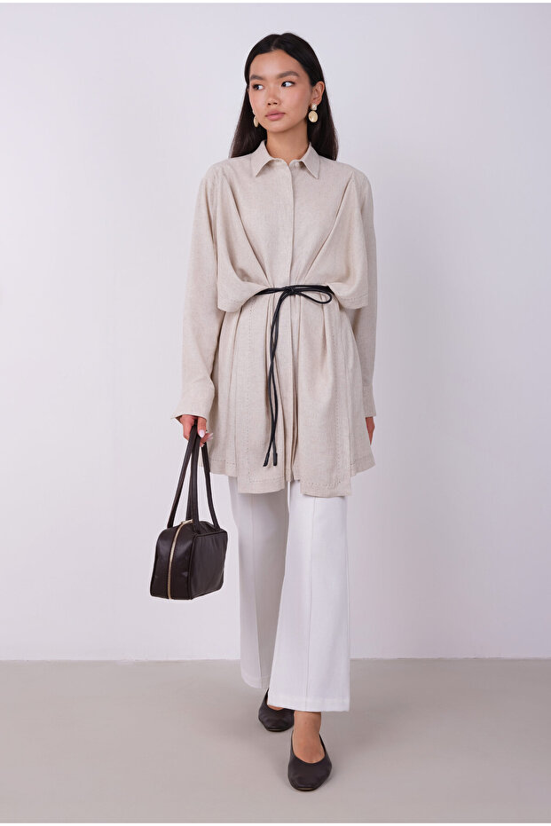 Geniş Parçalı Tasarım Gömlek - 1