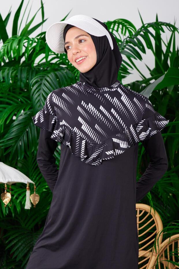 GEOMETRİK DESENLİ TESETTÜR MAYO - 5