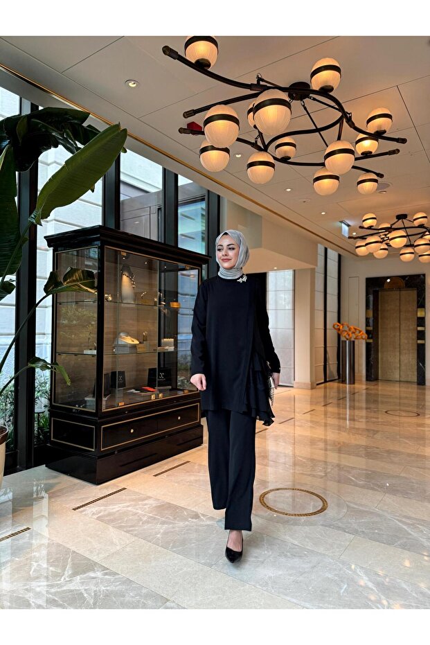 DANTELLİ ŞİFON FIRFIRLI KREP TAKIM - 1