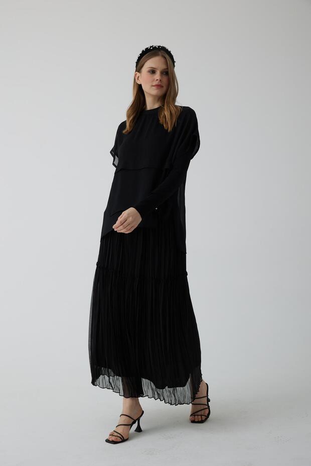 ŞİFON KATLI İKİLİ BLUZ - 3