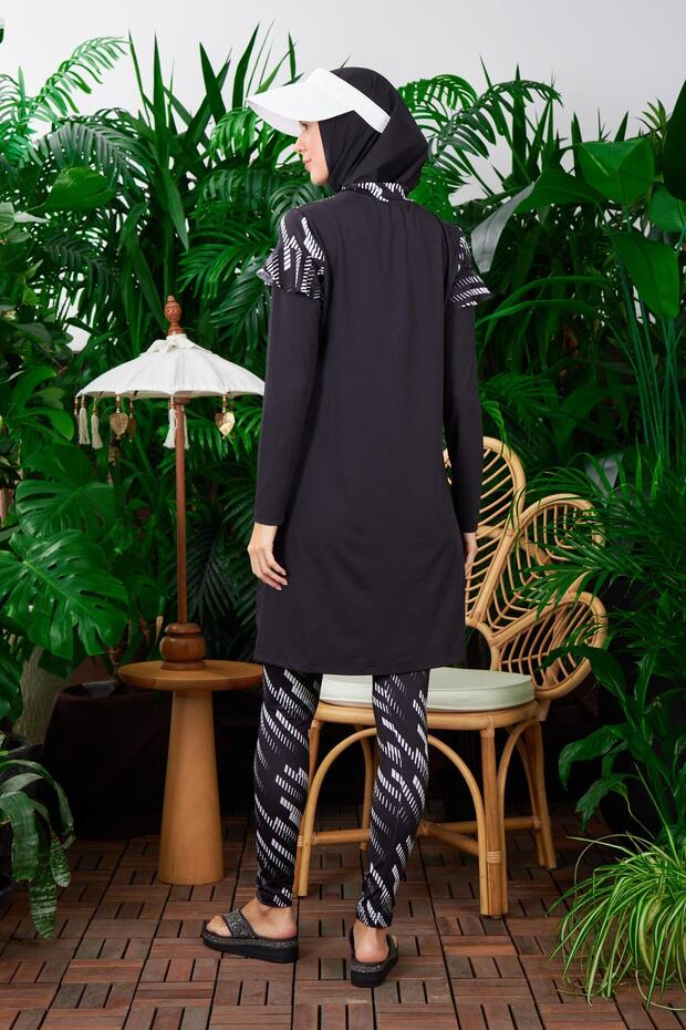 GEOMETRİK DESENLİ TESETTÜR MAYO - 6