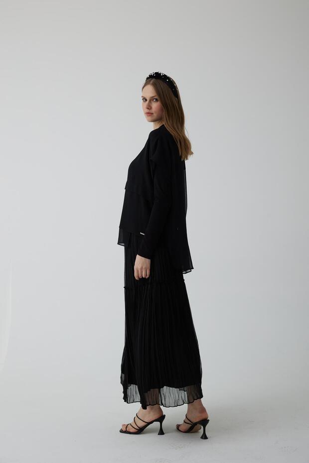 ŞİFON KATLI İKİLİ BLUZ - 5