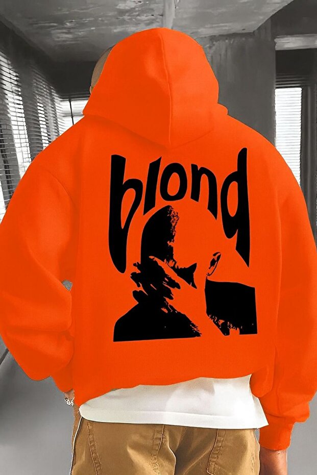 3-Ply Combed Cotton Blonde Printed Unisex Hooded Sweatshirt