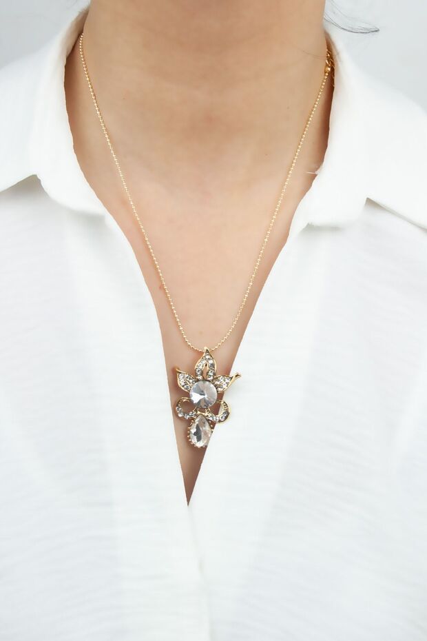 Crystal Ended Evening Dress Stylish Necklace