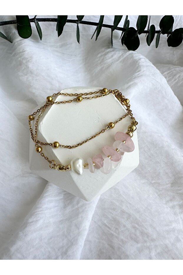 سوار قابل للتعديل بسلسلة حجرية على شكل ضوء القمر - 2