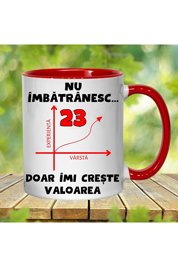 Personalized Mug - I Don't Age, 23 Years, My Value Only Increases, Red, 330 ml - 3