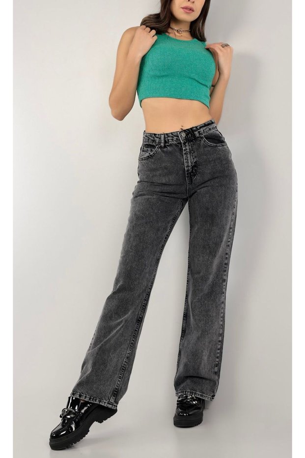 S-E-R-E-N-A-Y S-E-R-İ-E-S Wide Leg High Waist New Season Women's Lycra Recovery Palazzo Jeans