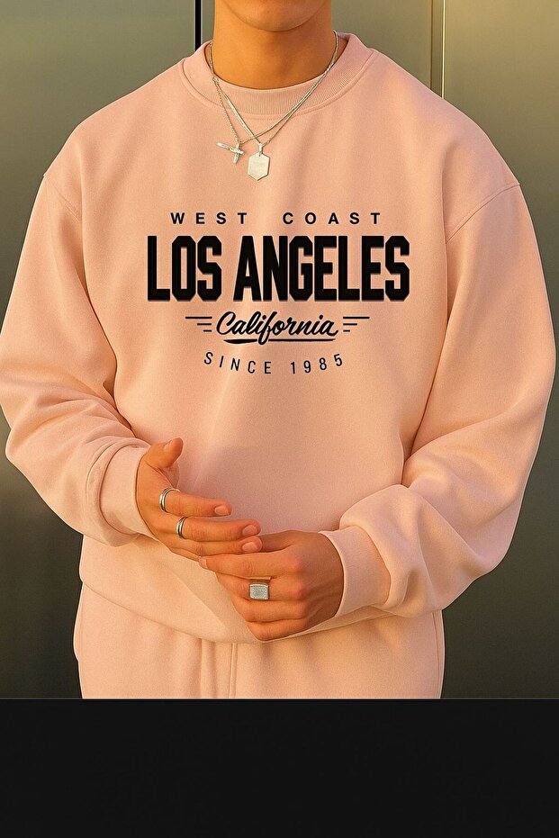 3 Yarn Combed Cotton Los Angeles Printed Unisex Sweatshirt