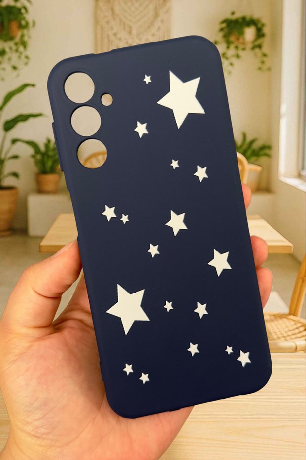 Samsung Galaxy A25 Compatible Mini Star Patterned Silicone Shock-Absorbing Classic Protective Rubber Case