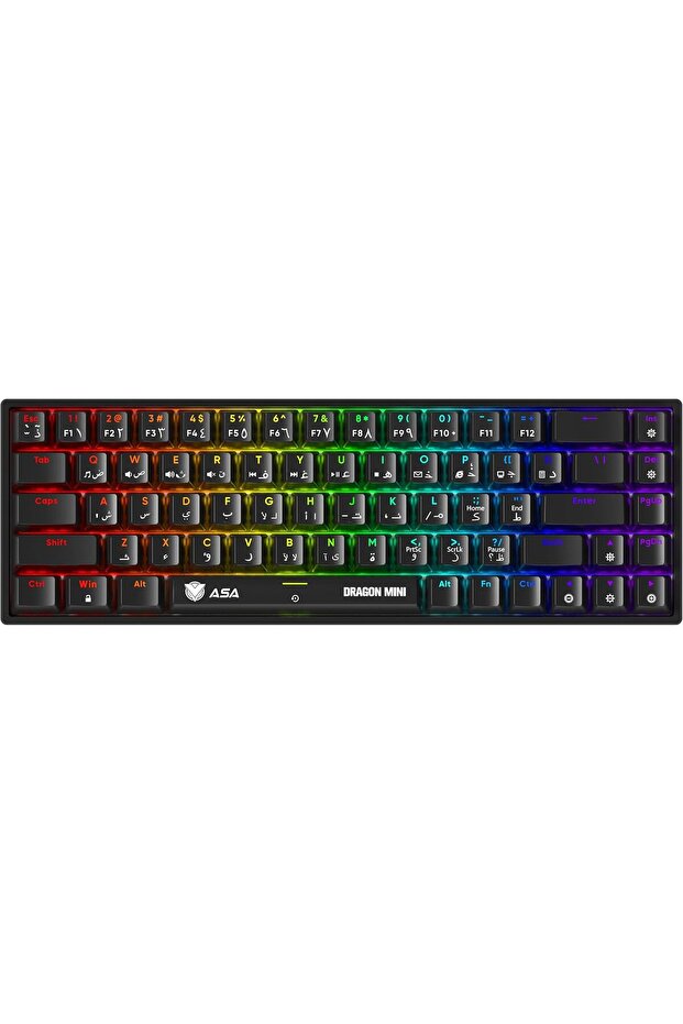 لوحة مفاتيح الألعاب الميكانيكية سلكية بنسبة 60% مع إضاءة خلفية LED RGB ومفاتيح مقاومة للغبار