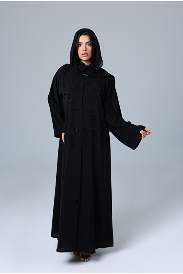 Luxury Circle Design Embroidery Abaya