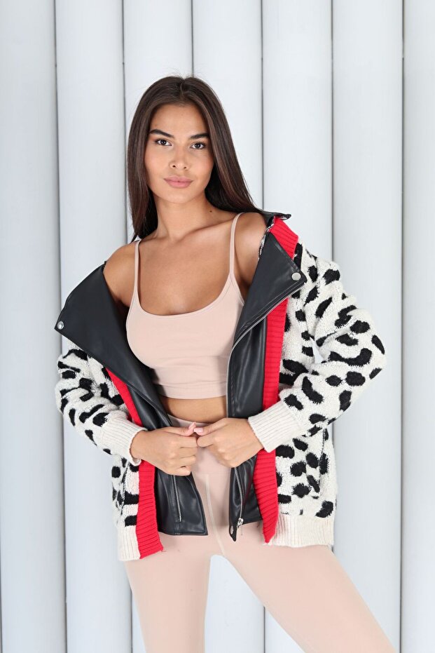 DERİ DETAYLI CEKET - 3