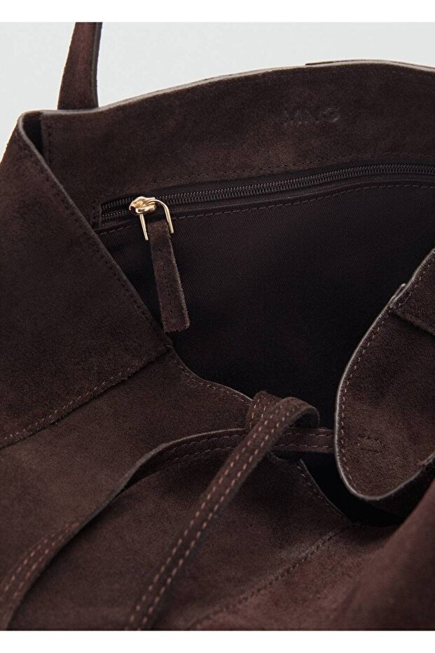 Süet shopper çanta - 4