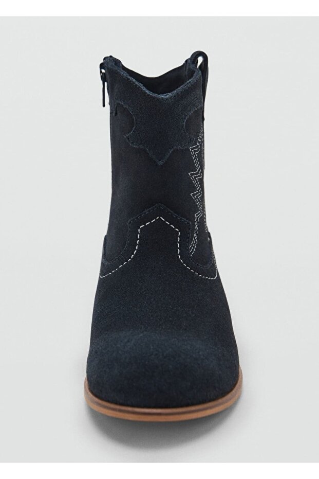 İşlemeli deri yarım bot - 5