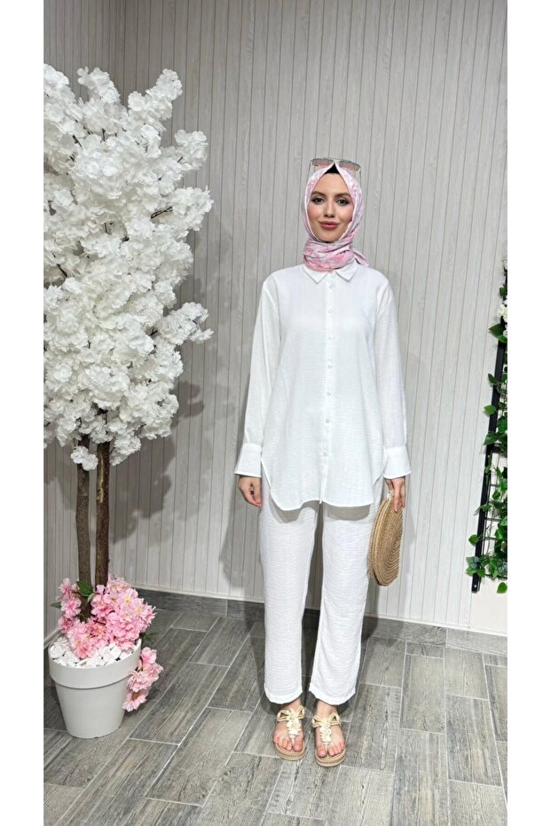 طقم أزرار من الكتان ذو ملمس مميز - 1