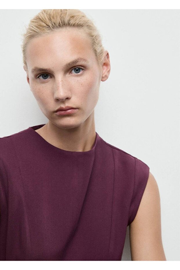 Dikişli evaze elbise - 7