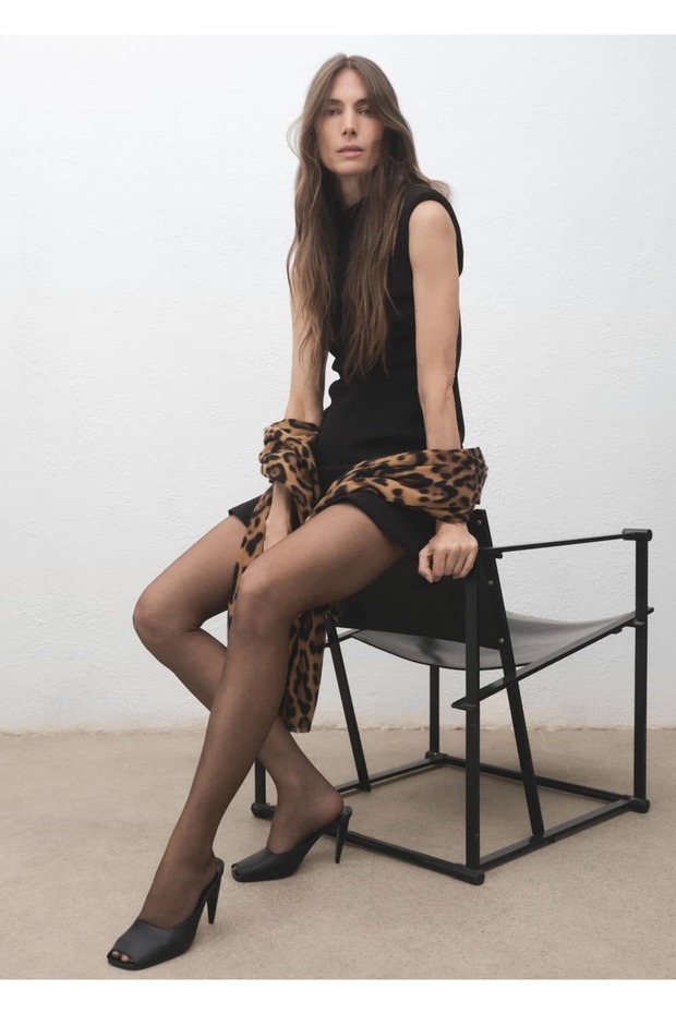 Leopar desenli atkı - 2