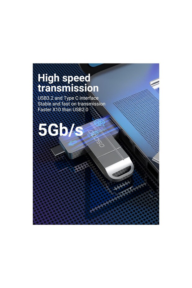 SU001 1 TB 5Gbps (550/520MB/sn) Usb3.2 Gen1 Type-A & Type-C Taşınabilir SSD - 6