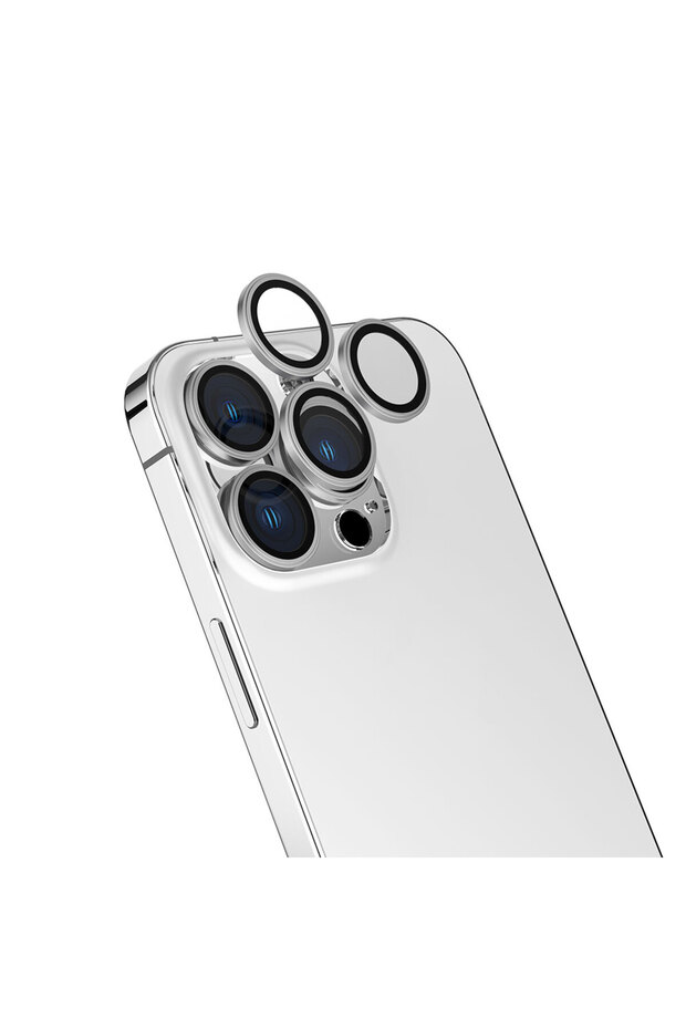 واقي كاميرا متوافق مع هاتف iPhone 15 Pro Max ECRZ CL-13 - فضي