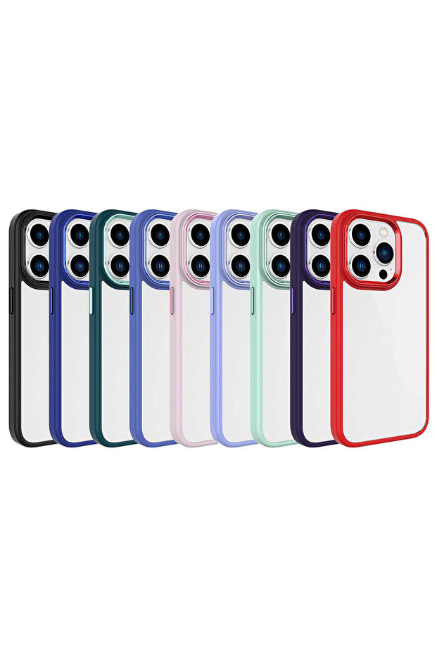 حافظة ECRZ كروم متوافقة مع هاتف iPhone 15 Pro Max - أحمر - 2