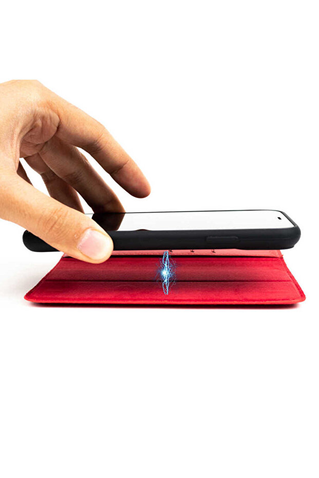 حافظة متعددة الوظائف متوافقة مع هاتف iPhone 13 Mini من ECRZ - أحمر - 6