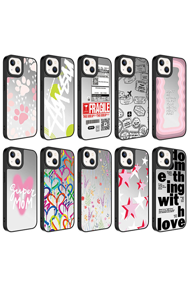 حافظة ECRZ Mirror اللامعة المتوافقة مع هاتف iPhone 13 مع حماية للكاميرا - فروع - 2