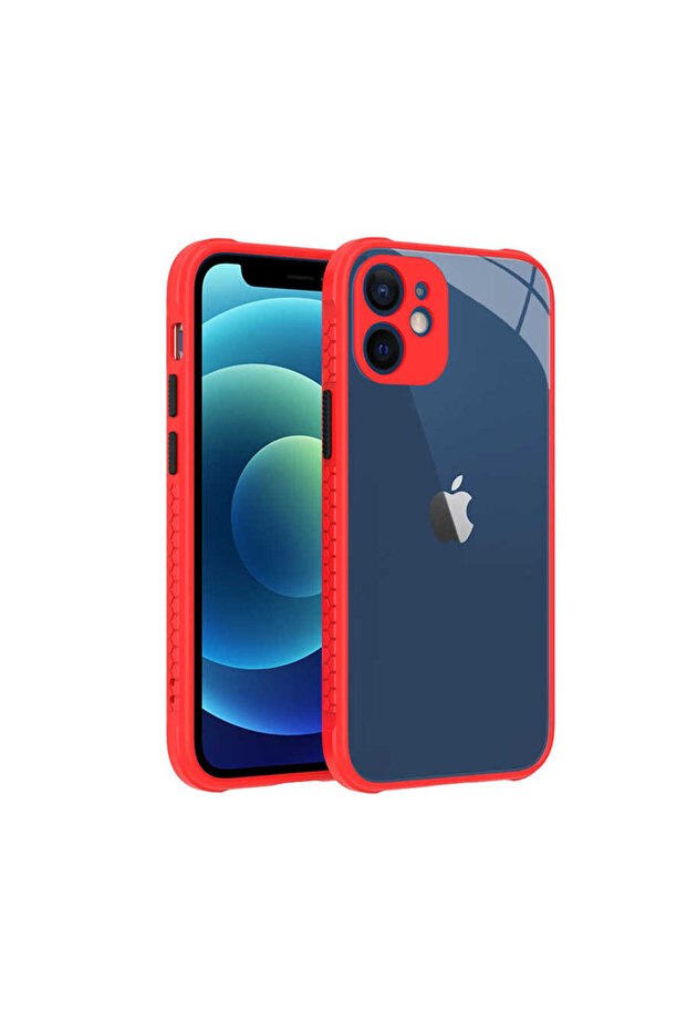 حافظة ECRZ Kaff متوافقة مع هاتف iPhone 12 Mini - أحمر - 1