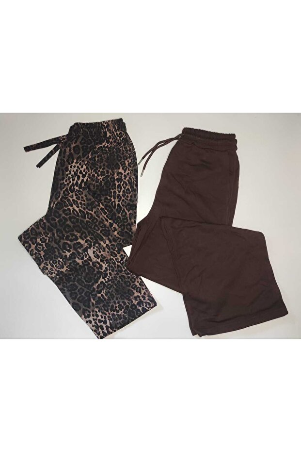 Women's 2-Piece Single-Layer Wide-Leg Soft Modal Sweatpants & Colorful Pajama Bottoms