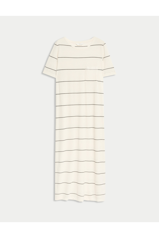 Cool Comfort Çizgili Gecelik - 1