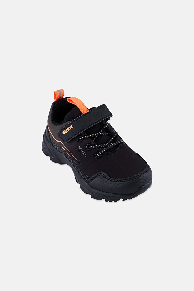 Toddlers Boy Brand Logo Velcro Closure Outdoor Shoes, Black