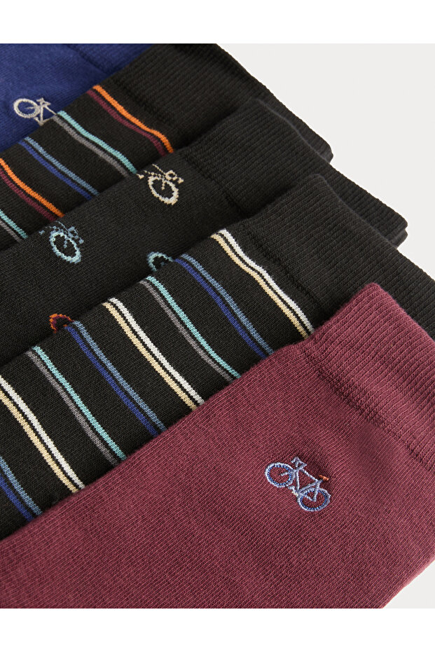 5’li Desenli Çorap - 2