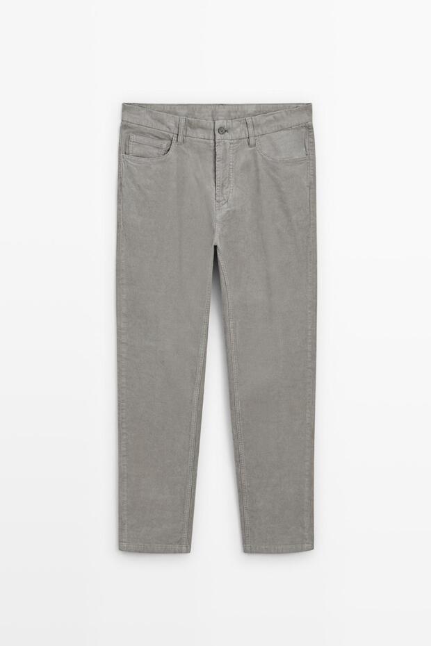 Fitilli kadife slim fit denim pantolon - 5