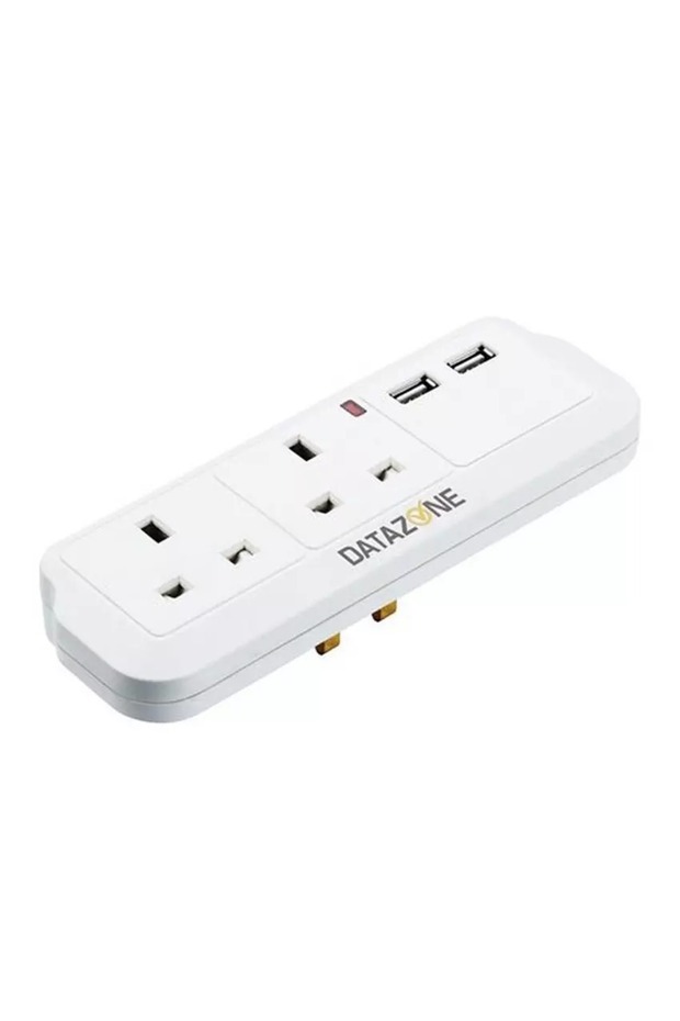 محول مقبس الطاقة ثنائي الاتجاه مع شاحن 2USB - 1