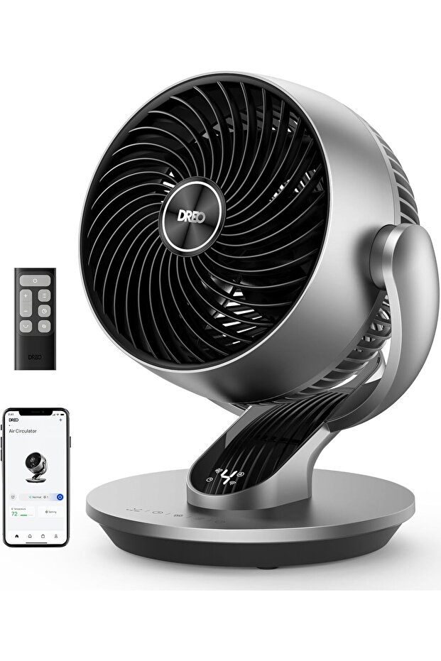 Smart Air Circulator Fan for Bedroom, 120° Vertical and 90° Oscillating Fan with Remote/Voice