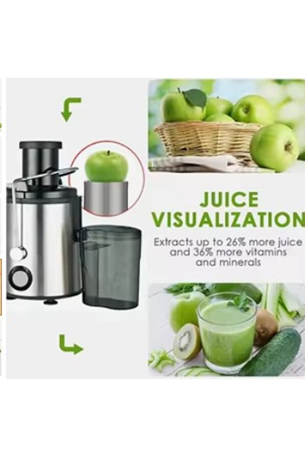 Juicer Machine 2-Speed | 450ml Fast Juice Extractor for Fruits & Veggies | Easy Clean Compact Design - 4