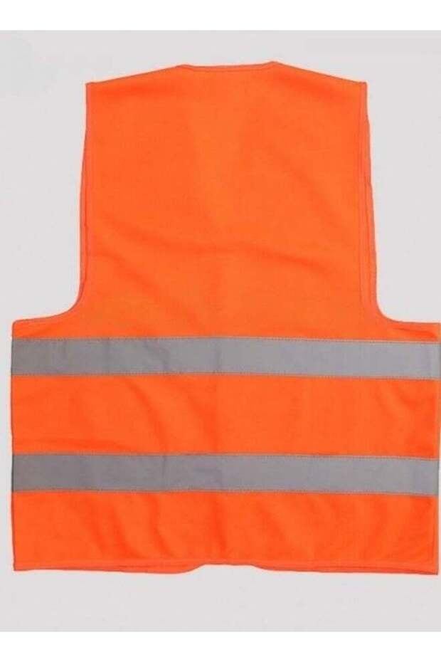 سترة عاكسة للسلامة برتقالية اللون - 1