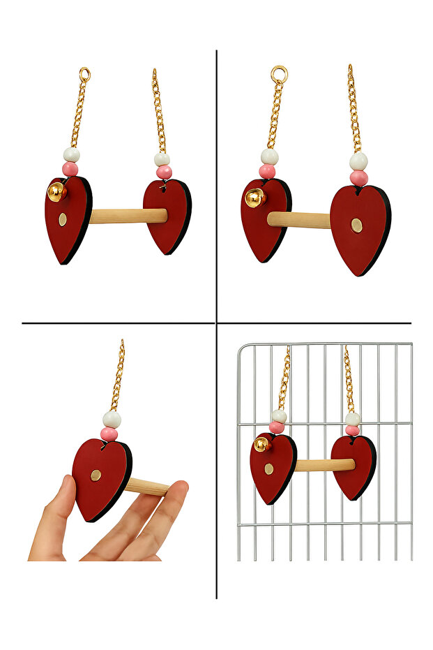 In-Cage Perching Book - Bird Perch - Bird Cage Swinging Wooden Toy -