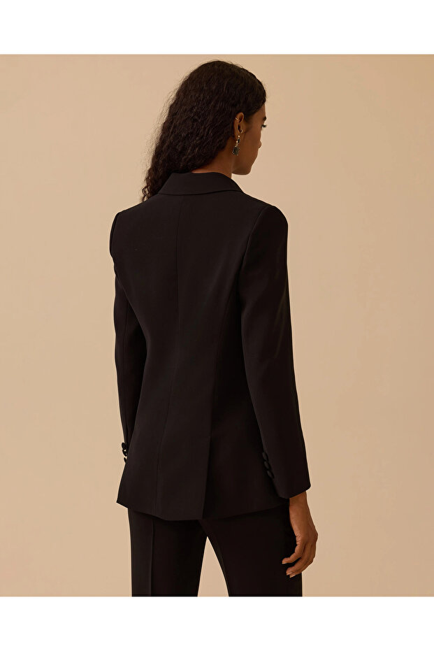 Boncuk İşlemeli Tek Düğmeli Ceket - 5