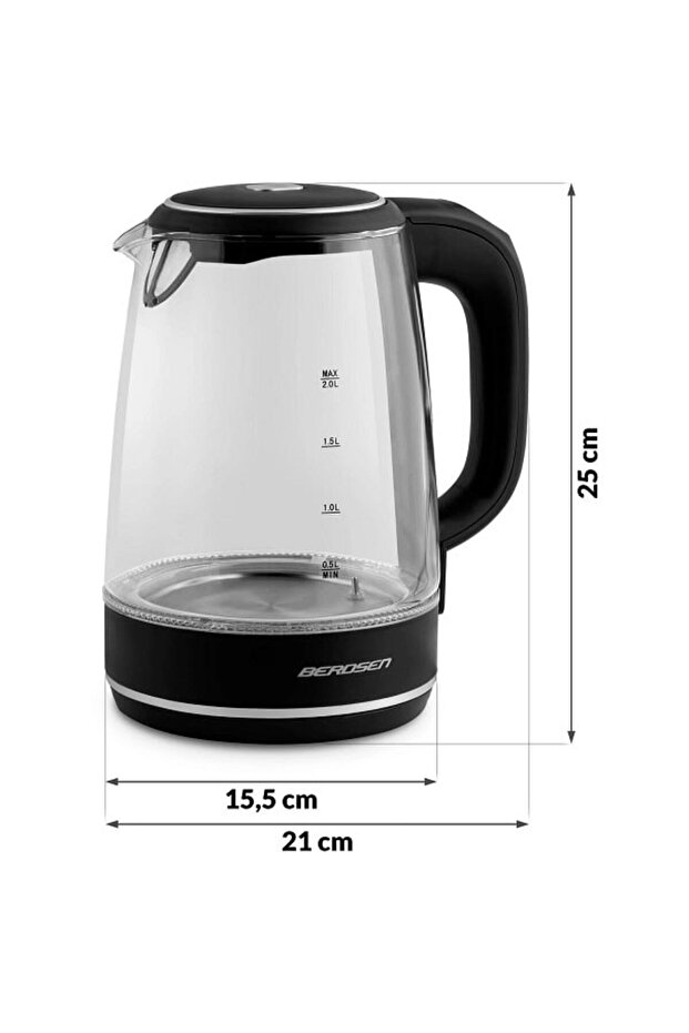 Electric glass kettle, illuminated switch, 360° rotating base, keep warm function... - 4