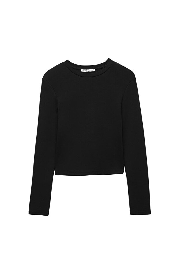 Vücuda oturan pamuklu tişört - 3