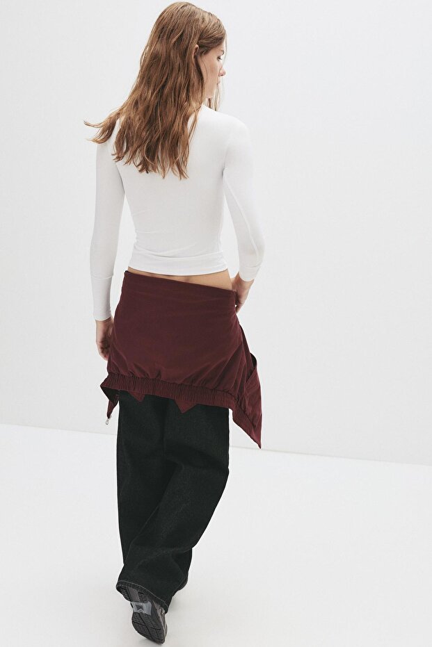 Vücuda oturan poliamid t-shirt - 4